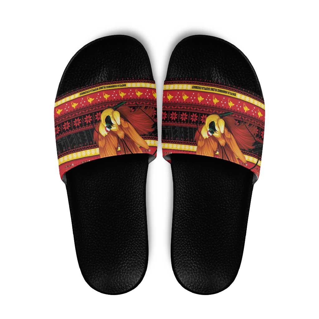 Papua New Guinea Christmas Slide Sandals Bikpela hamamas blong dispela Krismas - Polynesian Pride