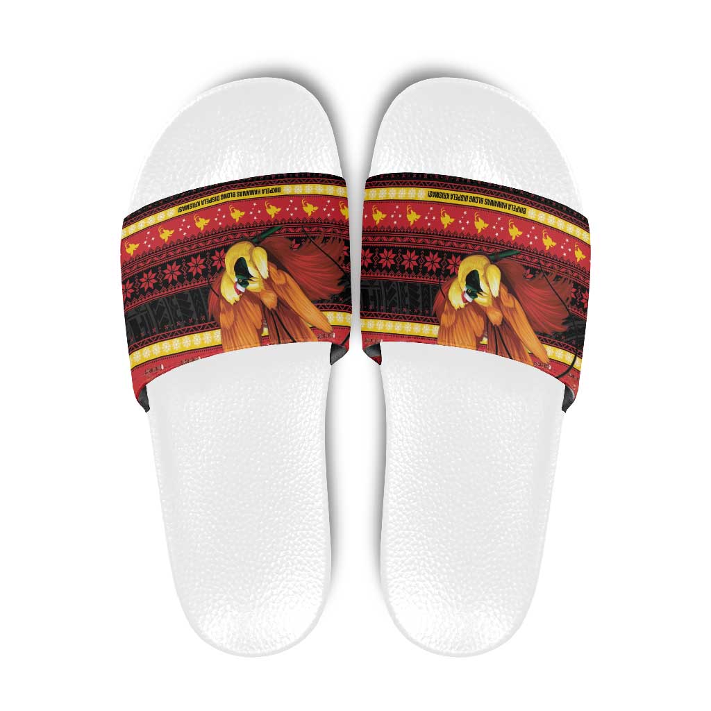 Papua New Guinea Christmas Slide Sandals Bikpela hamamas blong dispela Krismas - Polynesian Pride