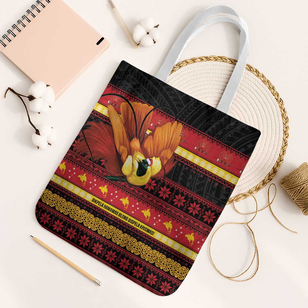 Papua New Guinea Christmas Tote Bag Bikpela hamamas blong dispela Krismas - Polynesian Pride