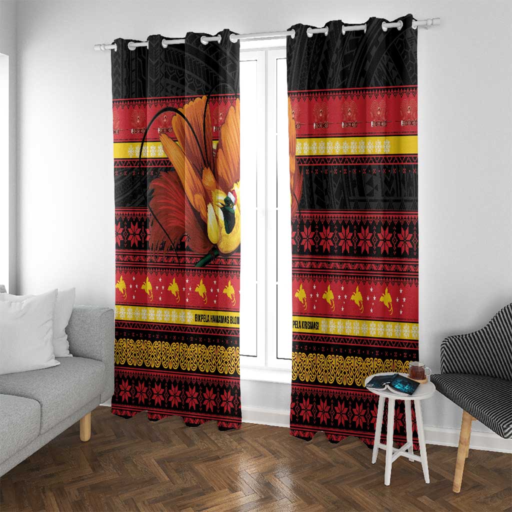 Papua New Guinea Christmas Window Curtain Bikpela hamamas blong dispela Krismas - Polynesian Pride