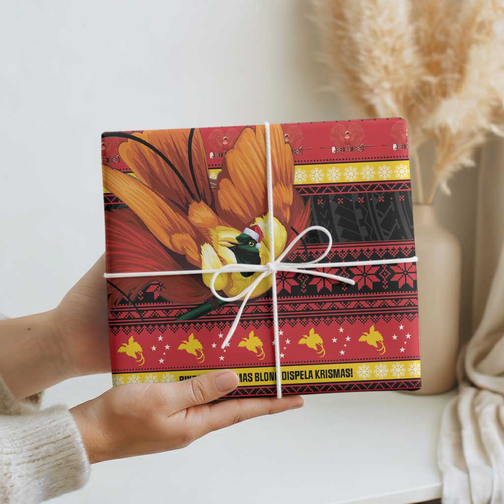 Papua New Guinea Christmas Wrapping Paper Bikpela hamamas blong dispela Krismas - Polynesian Pride