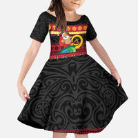 Vanuatu Christmas Family Matching Puletasi and Hawaiian Shirt Joyeux Noel Surfing Santa With Boar Tusk - Polynesian Pride