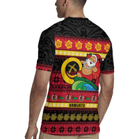 Vanuatu Christmas Rugby Jersey Joyeux Noel Surfing Santa With Boar Tusk - Polynesian Pride