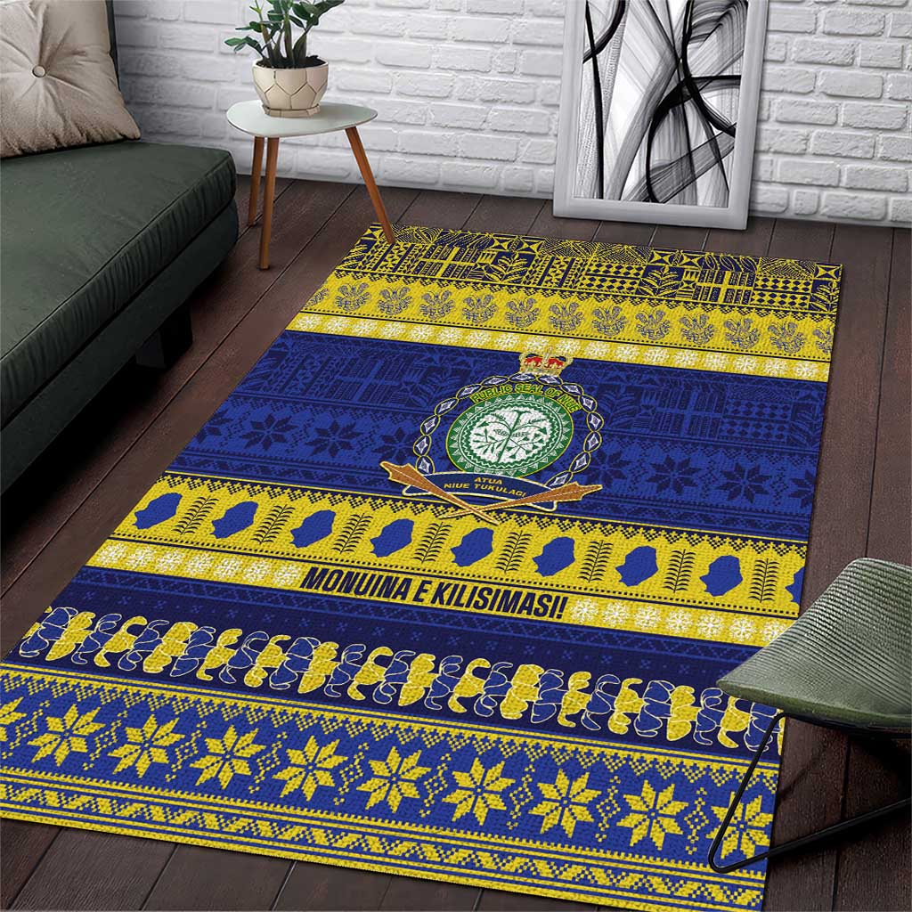 Niue Christmas Area Rug Monuina e Kilisimasi Hiapo Motifs - Polynesian Pride