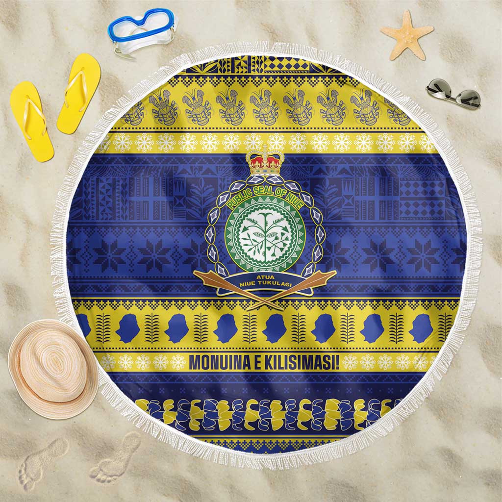 Niue Christmas Beach Blanket Monuina e Kilisimasi Hiapo Motifs - Polynesian Pride