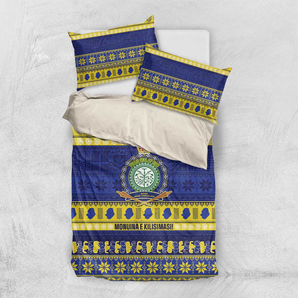 Niue Christmas Bedding Set Monuina e Kilisimasi Hiapo Motifs - Polynesian Pride