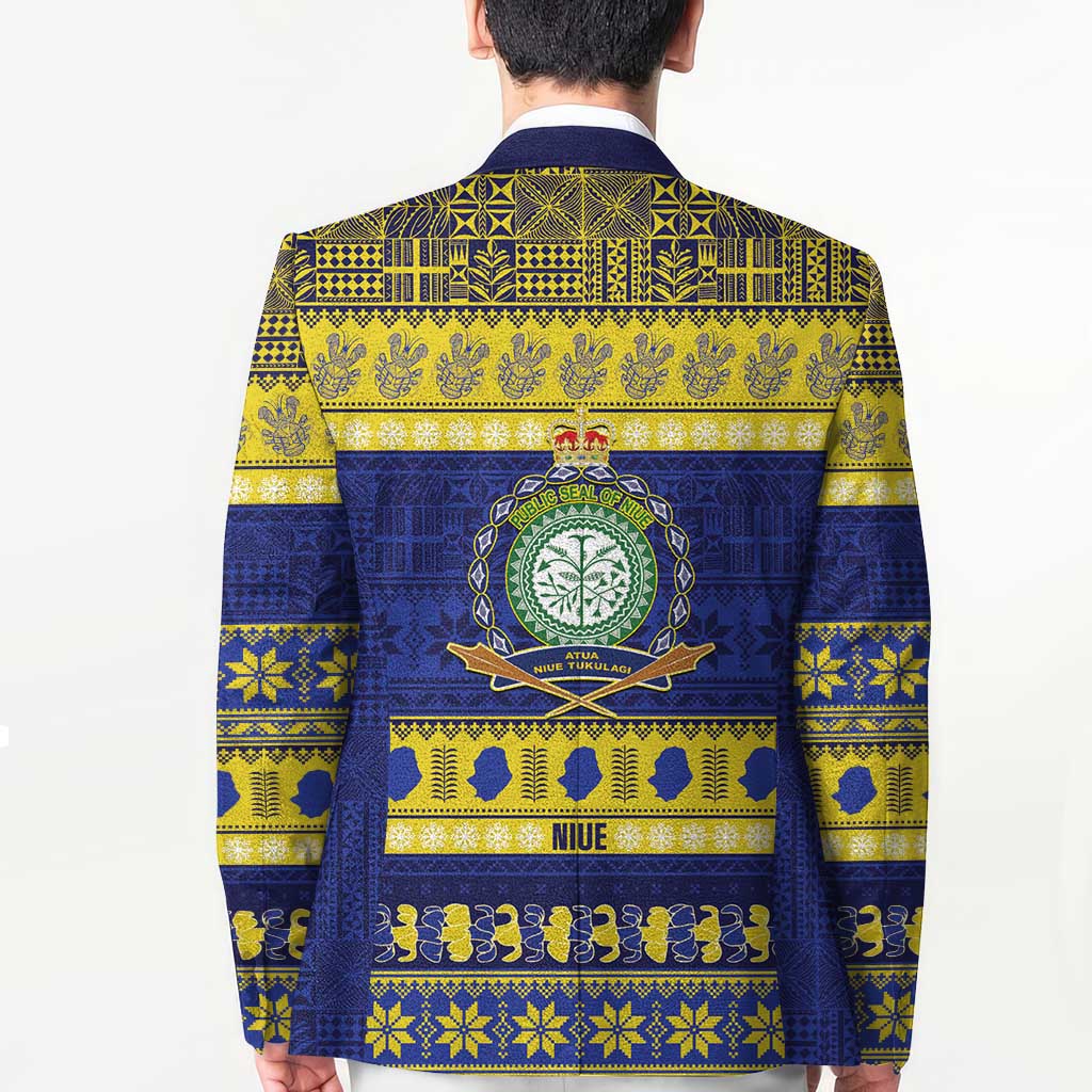 Niue Christmas Blazer Monuina e Kilisimasi Hiapo Motifs - Polynesian Pride