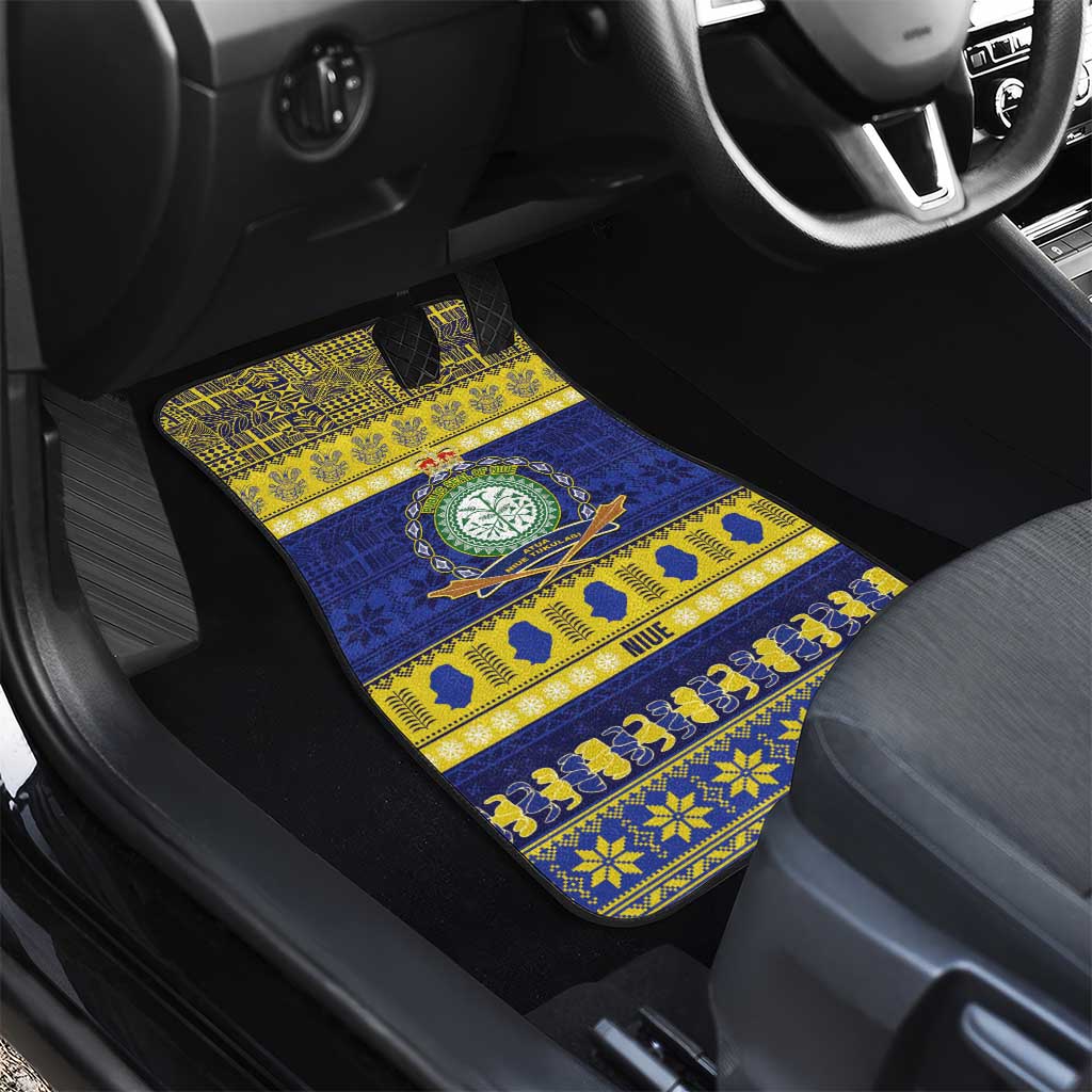 Niue Christmas Car Mats Monuina e Kilisimasi Hiapo Motifs - Polynesian Pride