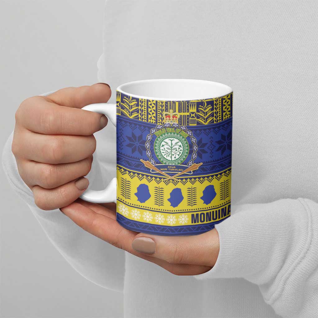 Niue Christmas Ceramic Mug Monuina e Kilisimasi Hiapo Motifs - Polynesian Pride