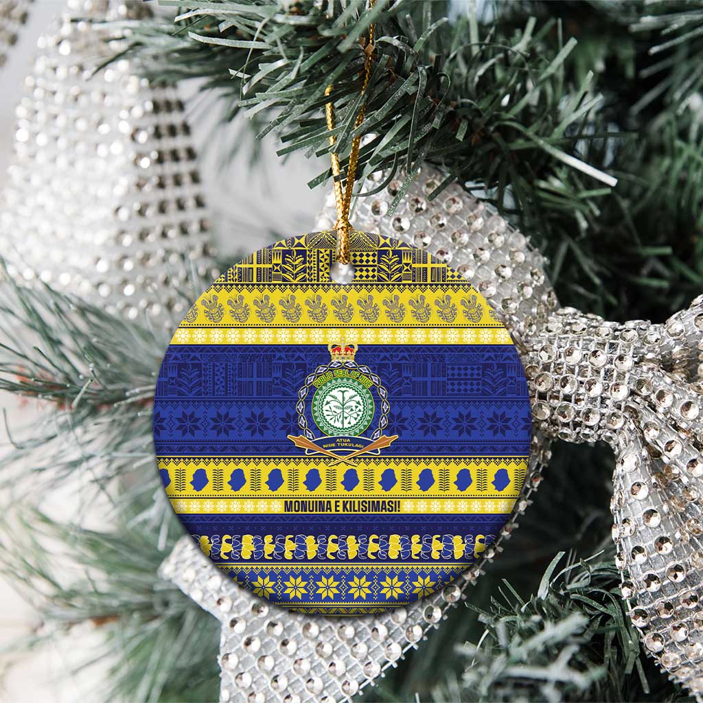 Niue Christmas Ceramic Ornament Monuina e Kilisimasi Hiapo Motifs - Polynesian Pride