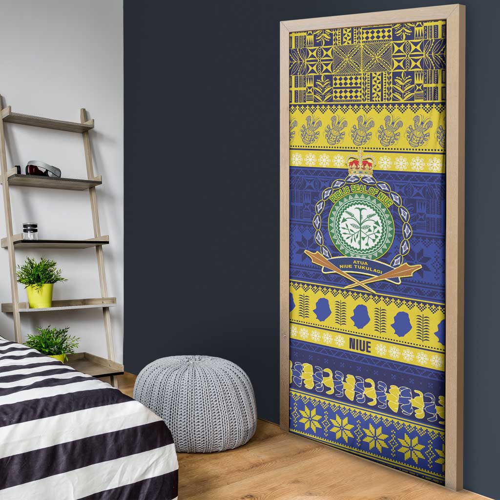 Niue Christmas Door Cover Monuina e Kilisimasi Hiapo Motifs - Polynesian Pride