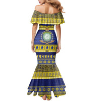 Niue Christmas Family Matching Mermaid Dress and Hawaiian Shirt Monuina e Kilisimasi Hiapo Motifs - Polynesian Pride
