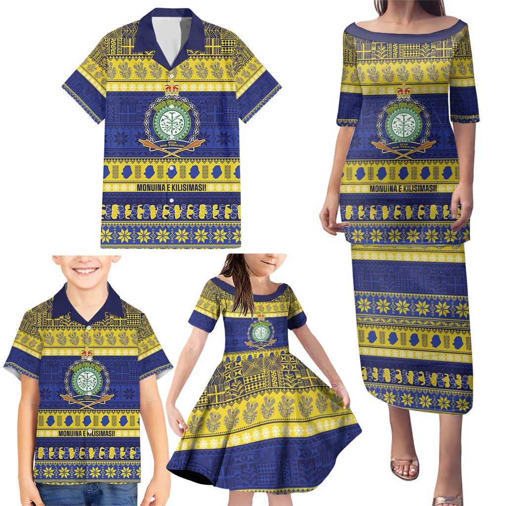 Niue Christmas Family Matching Puletasi and Hawaiian Shirt Monuina e Kilisimasi Hiapo Motifs - Polynesian Pride