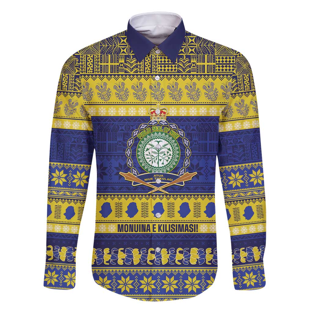 Niue Christmas Family Matching Tank Maxi Dress and Hawaiian Shirt Monuina e Kilisimasi Hiapo Motifs - Polynesian Pride