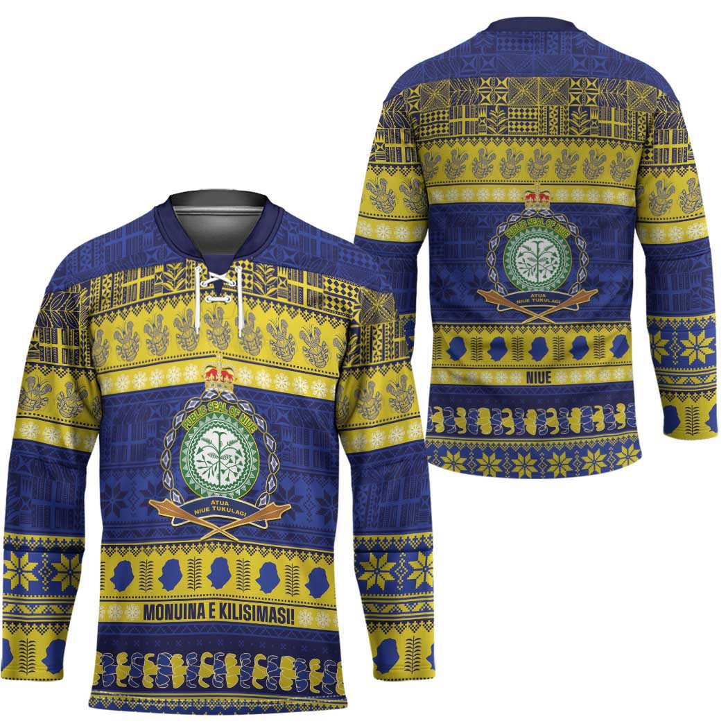Niue Christmas Hockey Jersey Monuina e Kilisimasi Hiapo Motifs - Polynesian Pride