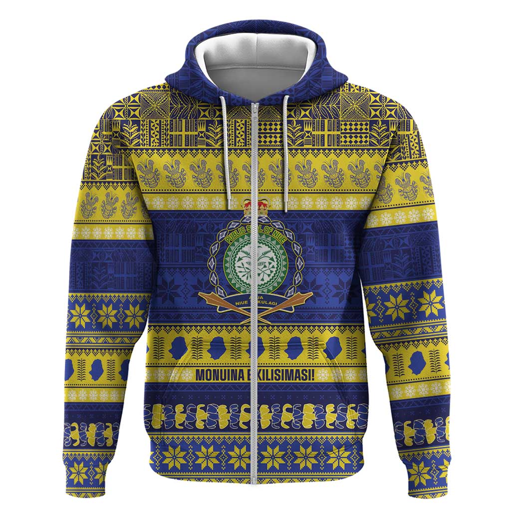 Niue Christmas Hoodie Monuina e Kilisimasi Hiapo Motifs - Polynesian Pride