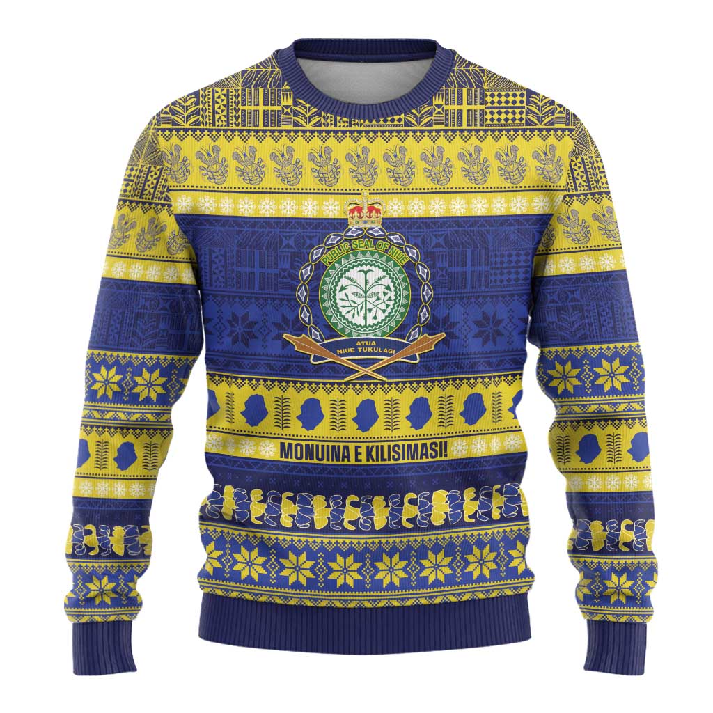 Niue Christmas Ugly Christmas Sweater Monuina e Kilisimasi Hiapo Motifs - Polynesian Pride
