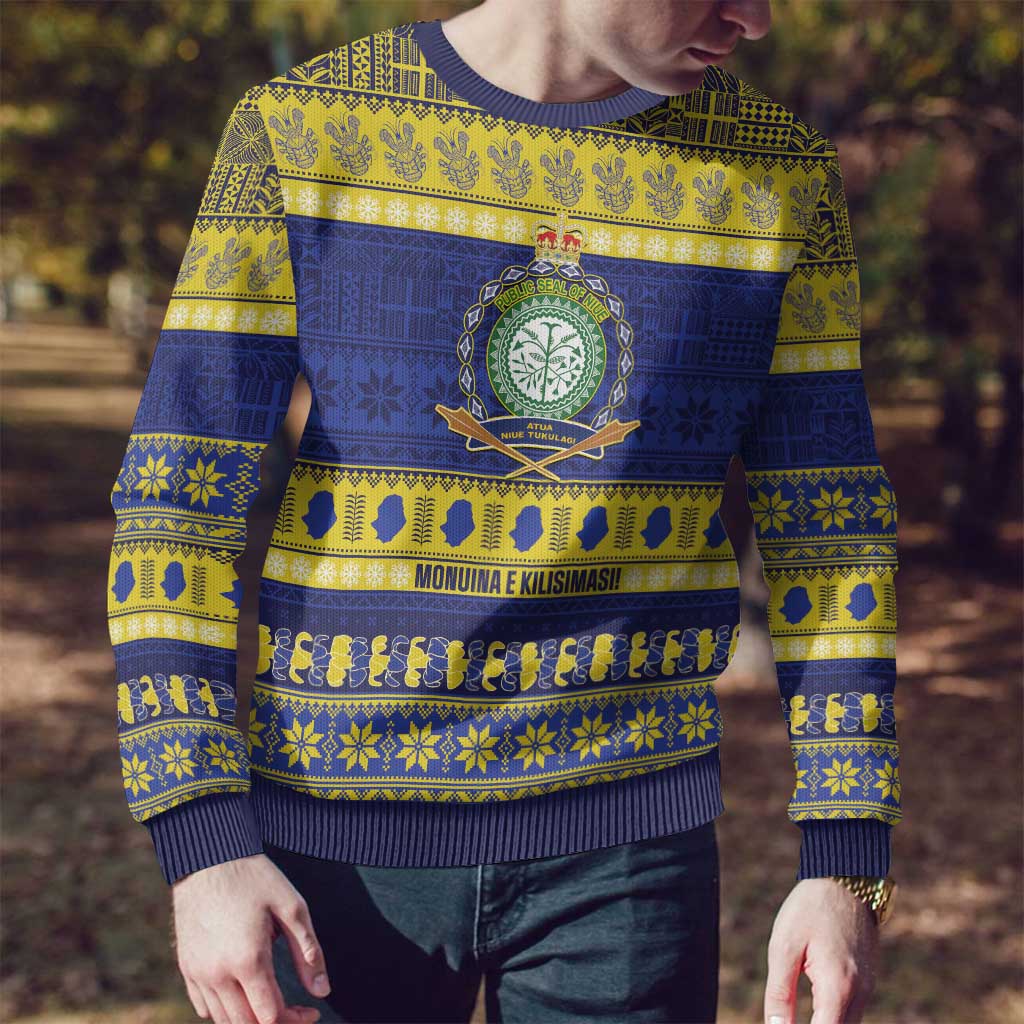 Niue Christmas Ugly Christmas Sweater Monuina e Kilisimasi Hiapo Motifs - Polynesian Pride