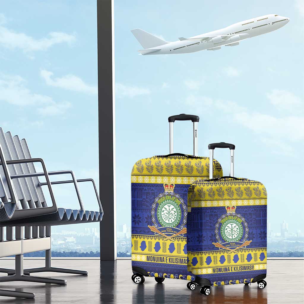 Niue Christmas Luggage Cover Monuina e Kilisimasi Hiapo Motifs - Polynesian Pride