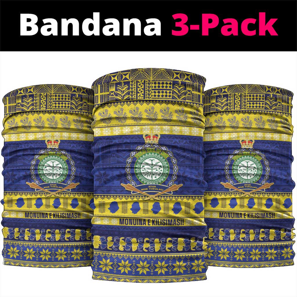 Niue Christmas Neck Gaiter Monuina e Kilisimasi Hiapo Motifs - Polynesian Pride