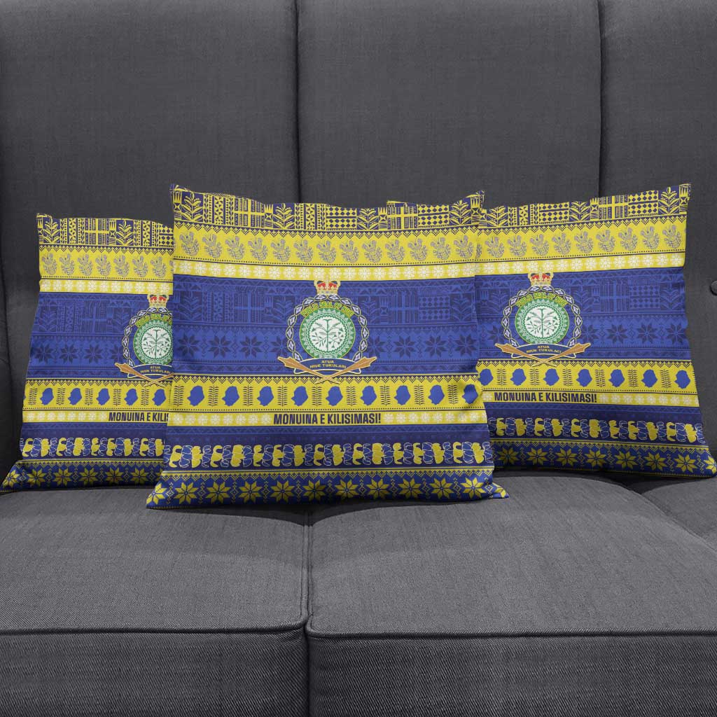 Niue Christmas Pillow Cover Monuina e Kilisimasi Hiapo Motifs - Polynesian Pride