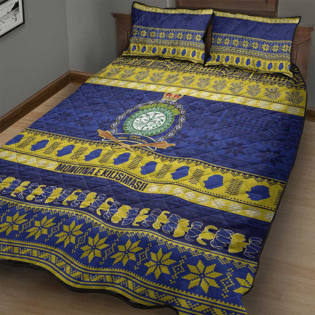 Niue Christmas Quilt Bed Set Monuina e Kilisimasi Hiapo Motifs - Polynesian Pride