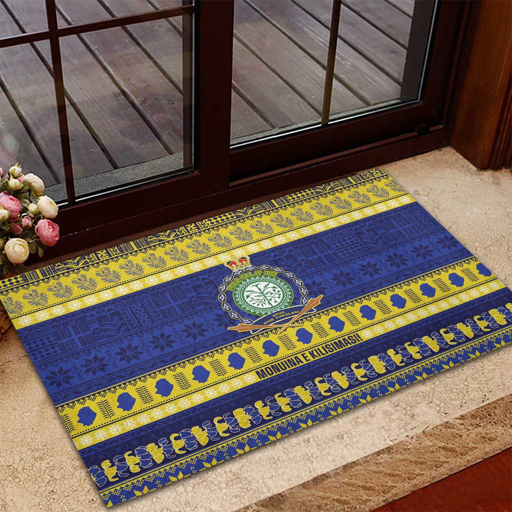 Niue Christmas Rubber Doormat Monuina e Kilisimasi Hiapo Motifs LT14 - Polynesian Pride