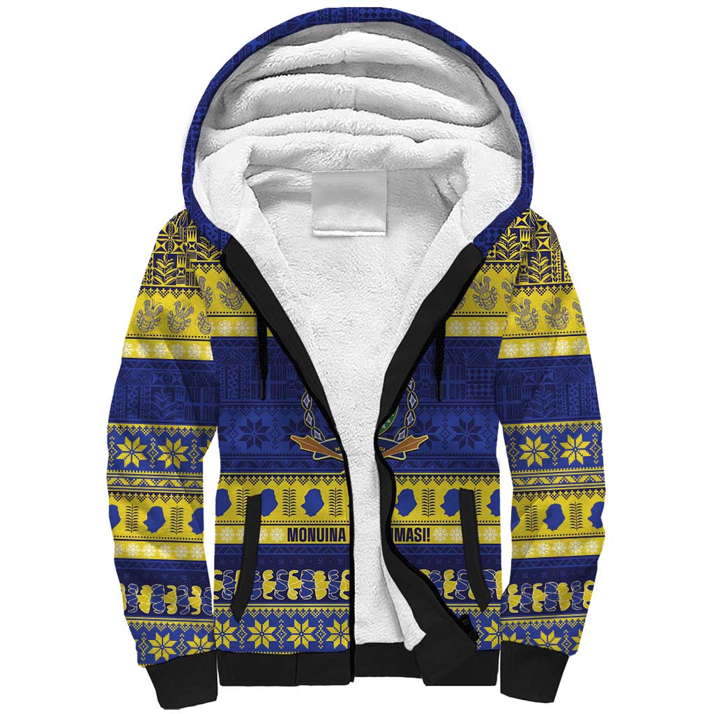 Niue Christmas Sherpa Hoodie Monuina e Kilisimasi Hiapo Motifs - Polynesian Pride