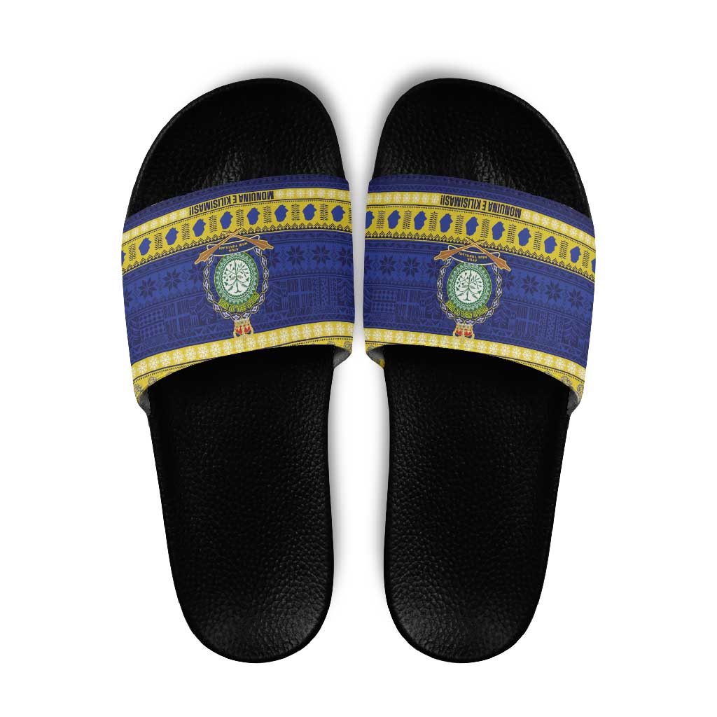 Niue Christmas Slide Sandals Monuina e Kilisimasi Hiapo Motifs - Polynesian Pride