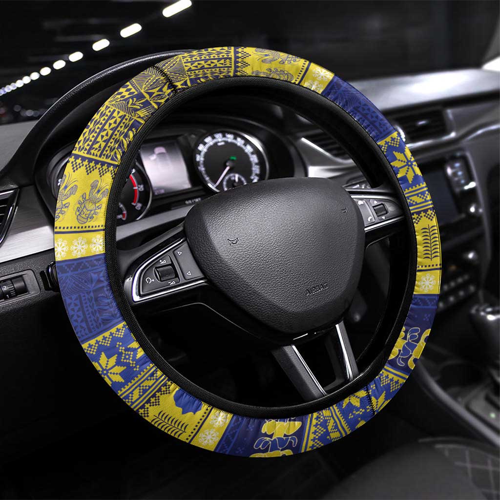 Niue Christmas Steering Wheel Cover Monuina e Kilisimasi Hiapo Motifs - Polynesian Pride