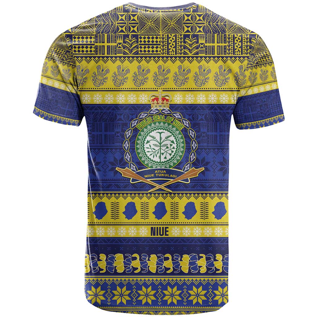 Niue Christmas T Shirt Monuina e Kilisimasi Hiapo Motifs - Polynesian Pride
