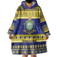Niue Christmas Wearable Blanket Hoodie Monuina e Kilisimasi Hiapo Motifs - Polynesian Pride