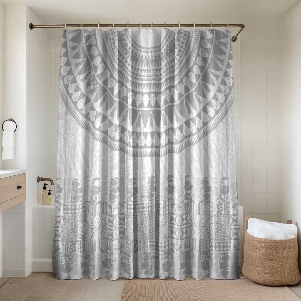 Niue White Sunday Bathroom Set Tapu Fanau Ia Puakenikeni Hiapo Pattern - Polynesian Pride