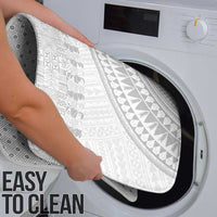 Niue White Sunday Bathroom Set Tapu Fanau Ia Puakenikeni Hiapo Pattern - Polynesian Pride