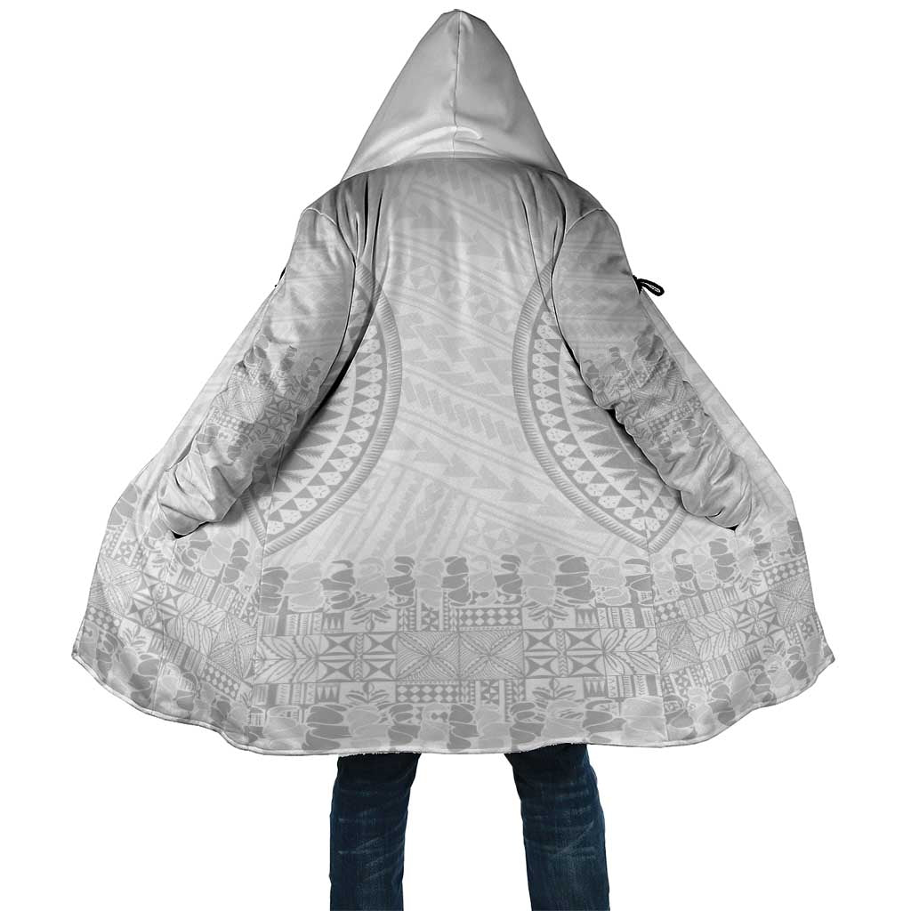 Niue White Sunday Cloak Tapu Fanau Ia Puakenikeni Hiapo Pattern - Polynesian Pride