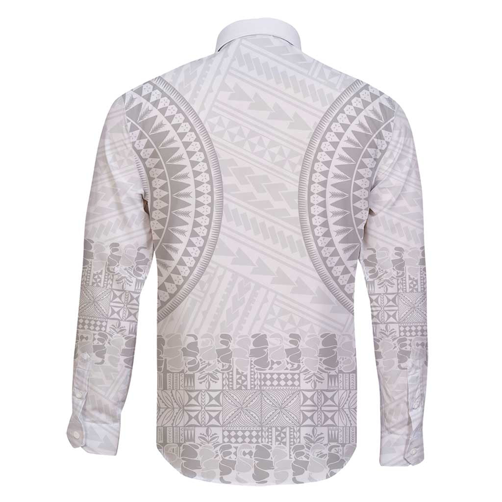 Niue White Sunday Family Matching Mermaid Dress and Hawaiian Shirt Tapu Fanau Ia Puakenikeni Hiapo Pattern - Polynesian Pride