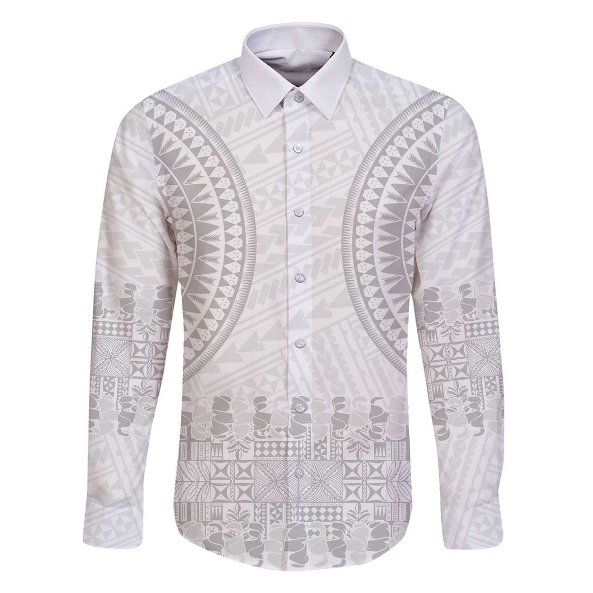 Niue White Sunday Family Matching Off The Shoulder Long Sleeve Dress and Hawaiian Shirt Tapu Fanau Ia Puakenikeni Hiapo Pattern - Polynesian Pride