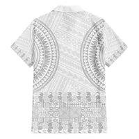 Niue White Sunday Family Matching Summer Maxi Dress and Hawaiian Shirt Tapu Fanau Ia Puakenikeni Hiapo Pattern - Polynesian Pride
