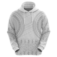 Niue White Sunday Hoodie Tapu Fanau Ia Puakenikeni Hiapo Pattern - Polynesian Pride
