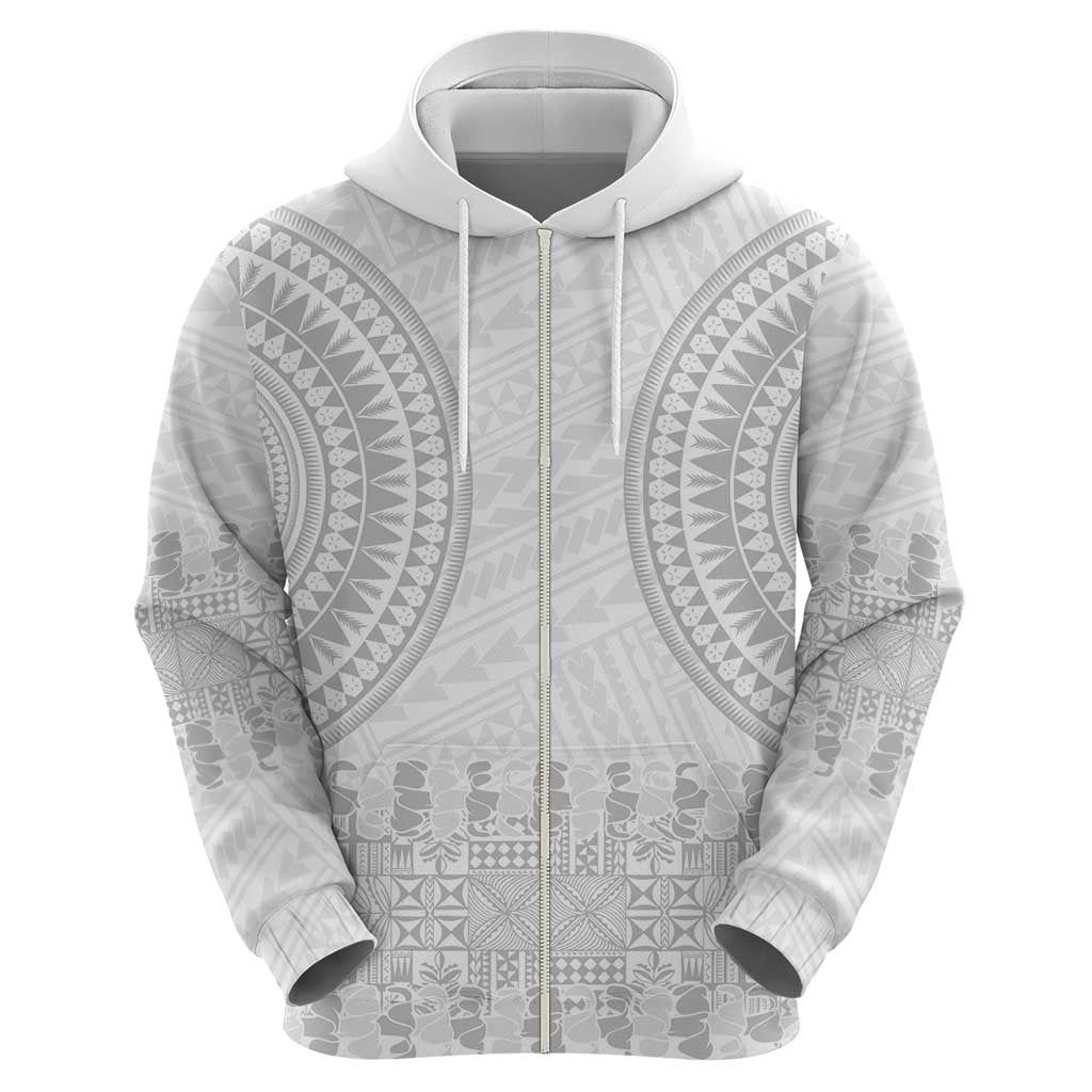 Niue White Sunday Hoodie Tapu Fanau Ia Puakenikeni Hiapo Pattern - Polynesian Pride