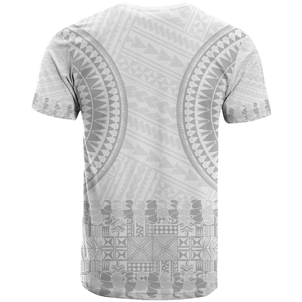 Niue White Sunday T Shirt Tapu Fanau Ia Puakenikeni Hiapo Pattern - Polynesian Pride