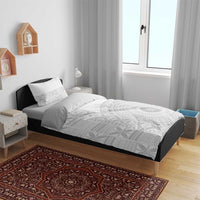 Niue White Sunday Bedding Set Half Hiapo Pattern Vibes - Polynesian Pride