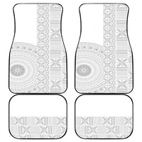 Niue White Sunday Car Mats Half Hiapo Pattern Vibes - Polynesian Pride
