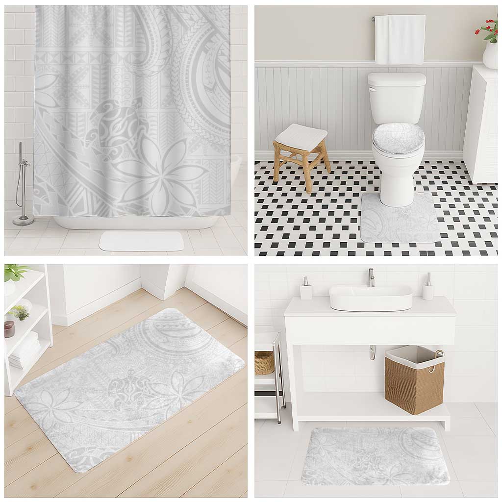 Tapu Fanau Ia Niue Bathroom Set Happy White Sunday Unique Hiapo - Polynesian Pride