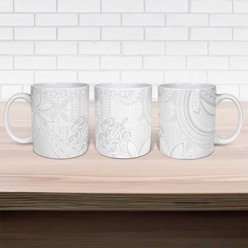 Tapu Fanau Ia Niue Ceramic Mug Happy White Sunday Unique Hiapo - Polynesian Pride