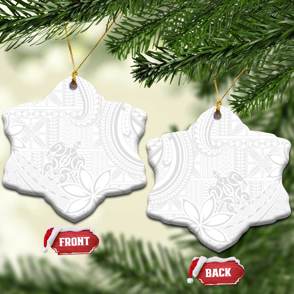 Tapu Fanau Ia Niue Ceramic Ornament Happy White Sunday Unique Hiapo - Polynesian Pride