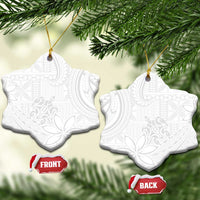 Tapu Fanau Ia Niue Ceramic Ornament Happy White Sunday Unique Hiapo - Polynesian Pride