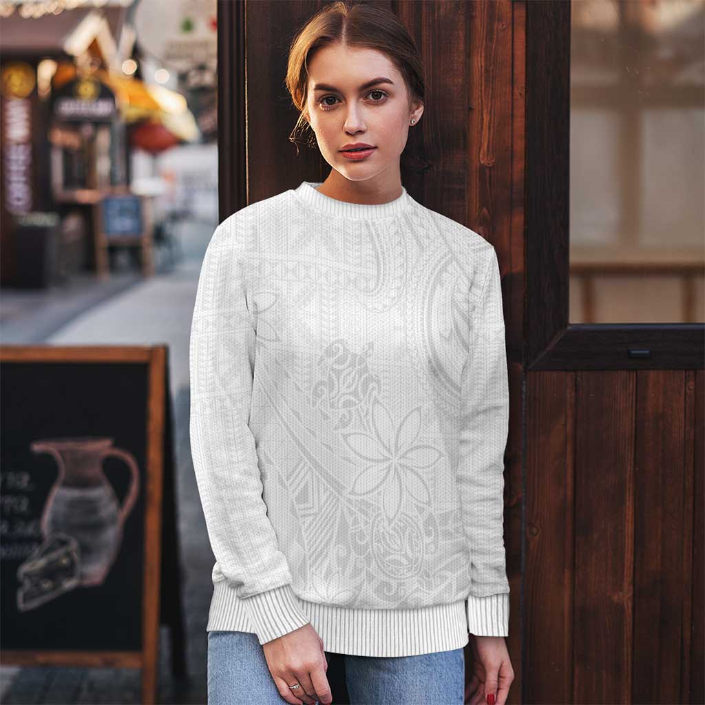 Tapu Fanau Ia Niue Ugly Christmas Sweater Happy White Sunday Unique Hiapo - Polynesian Pride