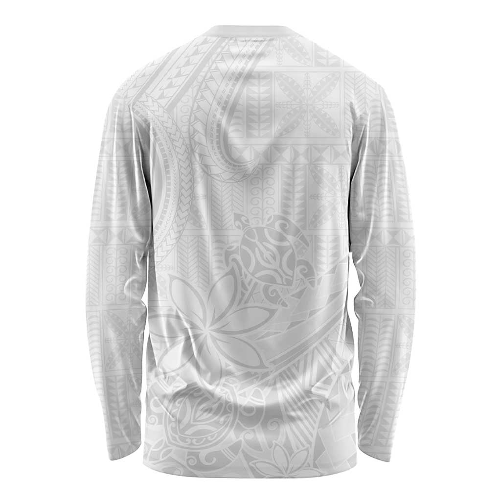 Tapu Fanau Ia Niue Long Sleeve Shirt Happy White Sunday Unique Hiapo - Polynesian Pride