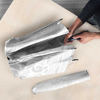 Tapu Fanau Ia Niue Umbrella Happy White Sunday Unique Hiapo - Polynesian Pride